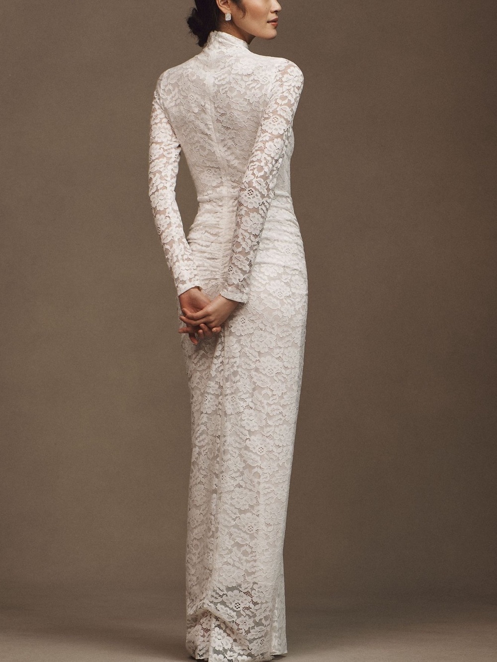 Ronny Kobo Collection Ivory Lace Long-Sleeve Maxi Dress